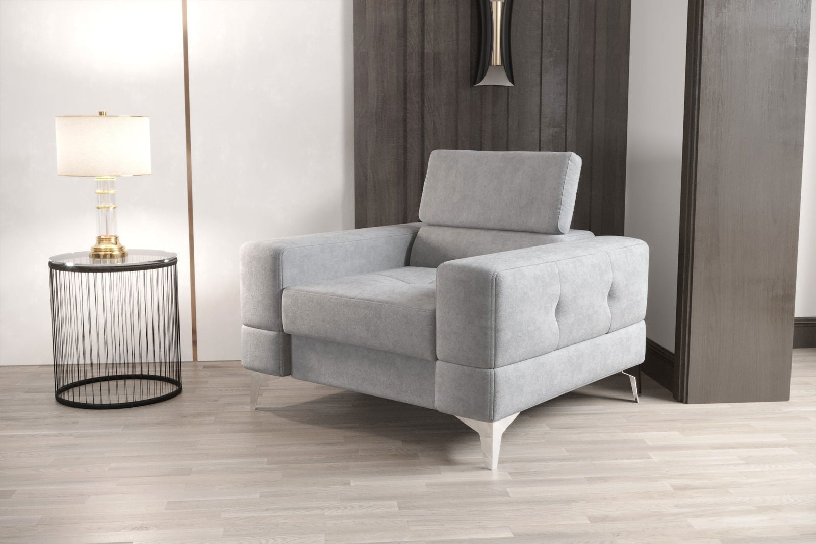 ARMCHAIR TOSCANIA 100 CM SHADES OF GREY - - My Sofas