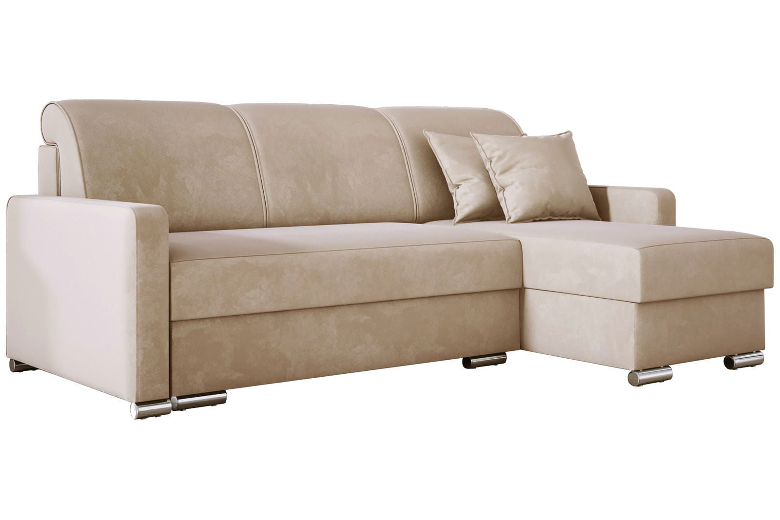 BEIGE CORNER SOFA BED LUNA MINI 225X145 CM - - My Sofas