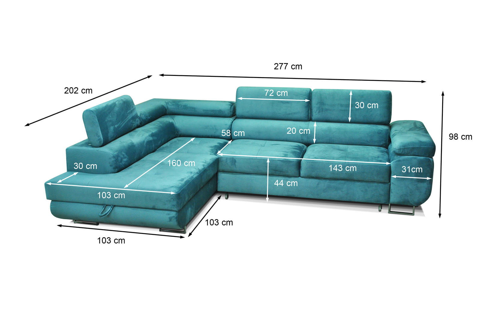 BEIGE CORNER SOFA BED MONTANA 270X200 CM - - My Sofas