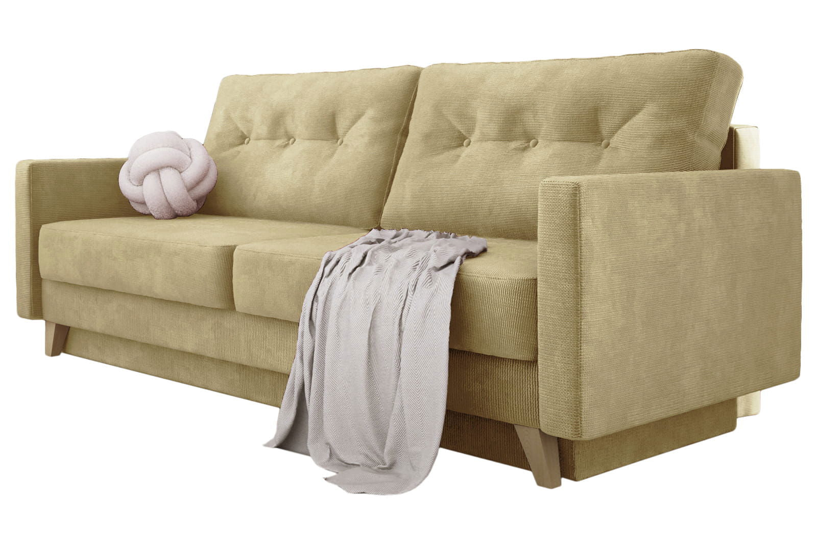 BEIGE SOFA BED BERGEN 215X98 CM - - My Sofas