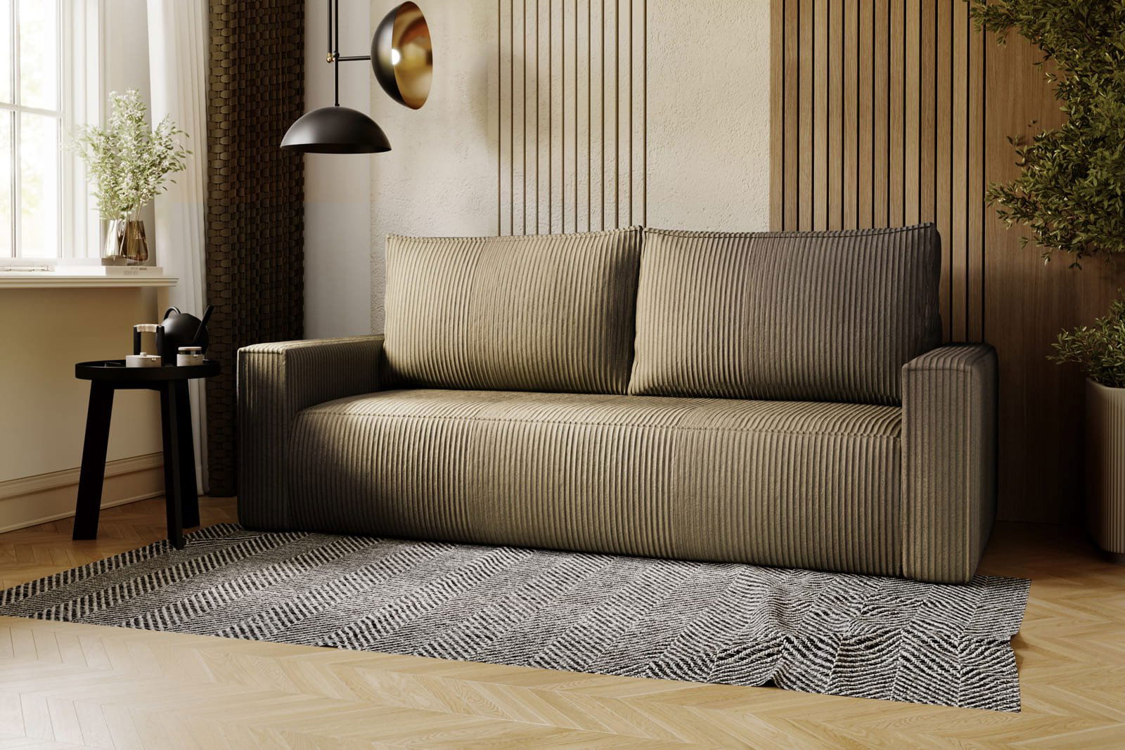 BEIGE SOFA BED CORTINA 220 CM -  - My Sofas