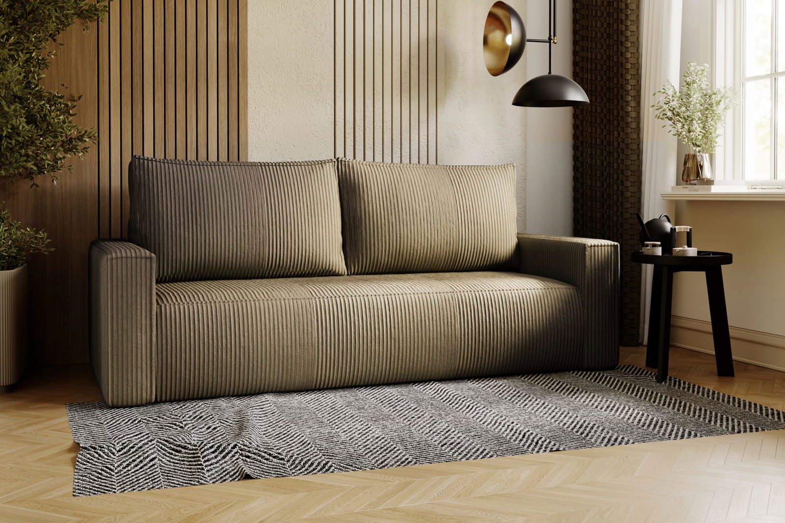 BEIGE SOFA BED CORTINA 220 CM -  - My Sofas