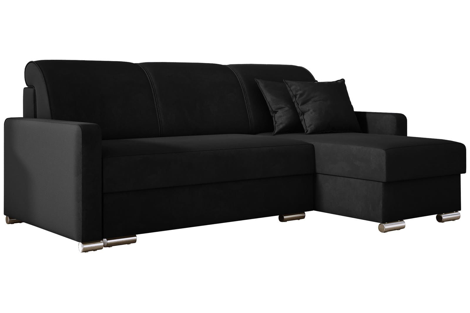 BLACK CORNER SOFA BED LUNA MINI 225X145 CM - - My Sofas