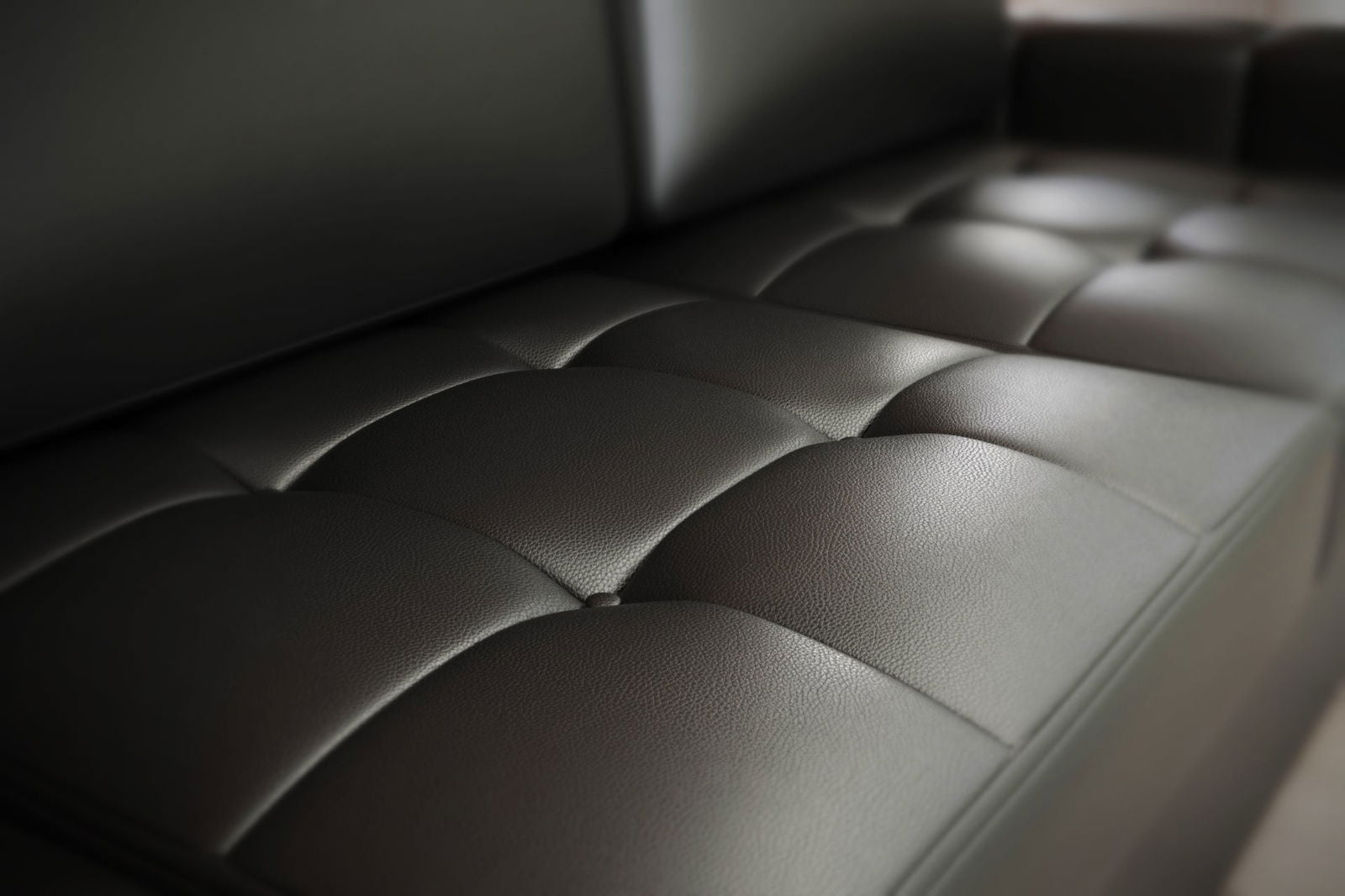 BLACK ECO LEATHER SOFA BED VERONA DL 250 CM - - My Sofas