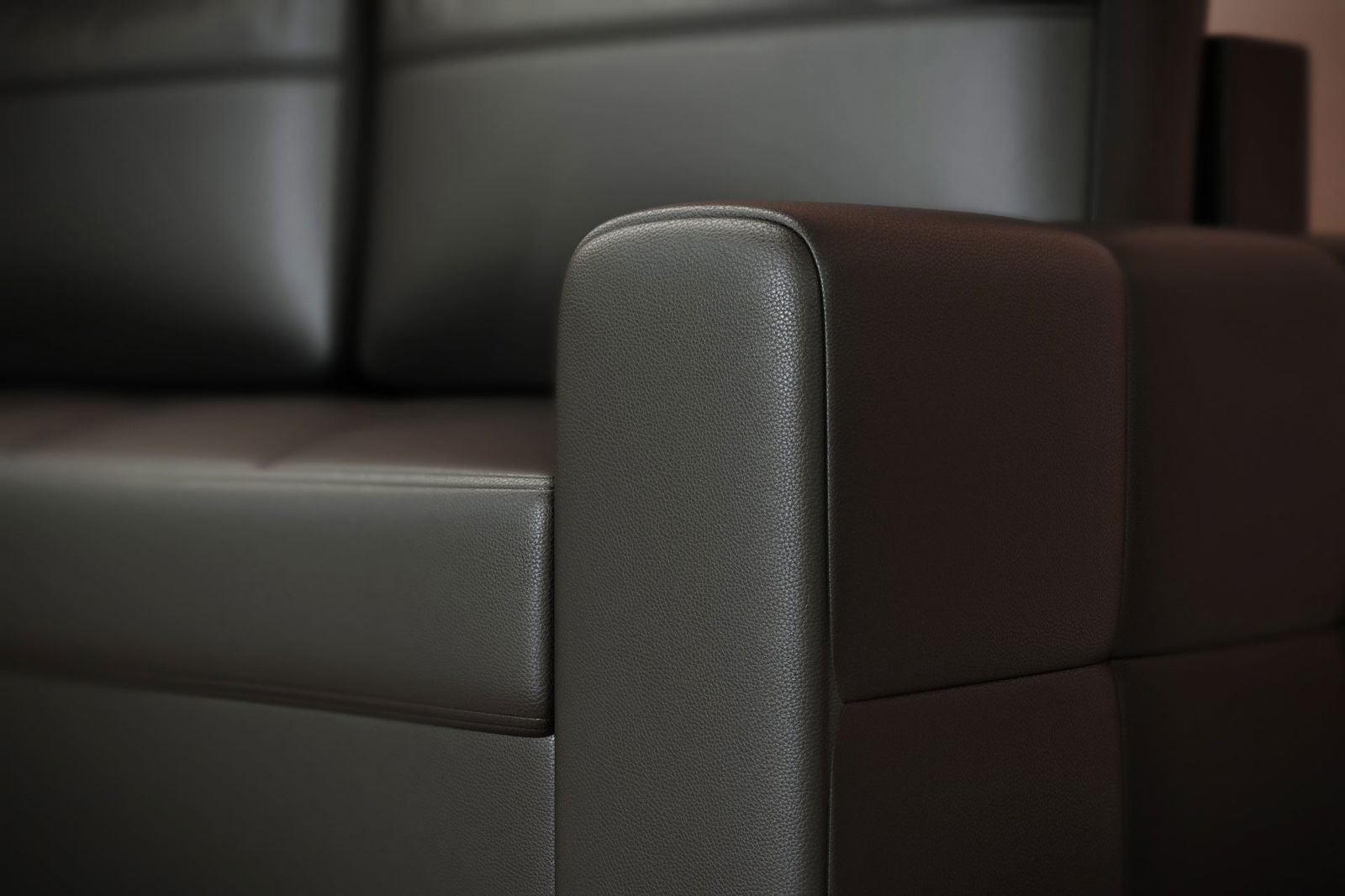 BLACK SOFA BED 250 CM NATURAL LEATHER VERONA DL - - My Sofas