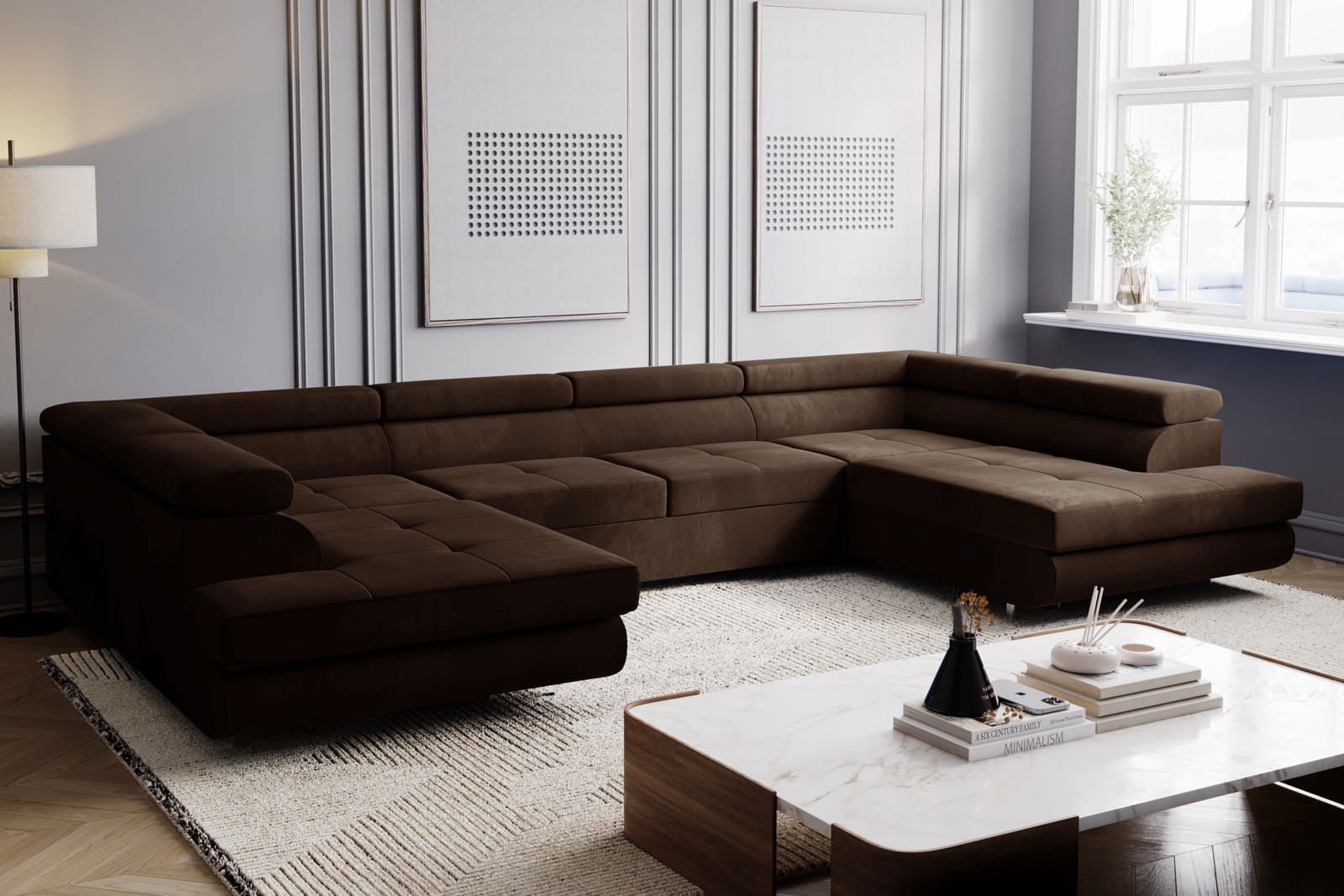 BROWN SOFA BED MONTANA XL 340X200 CM - - My Sofas