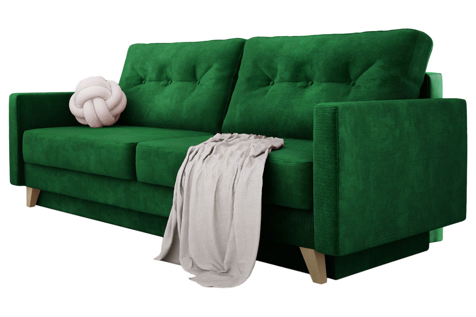 GREEN SOFA BED BERGEN 215X98 CM - - My Sofas
