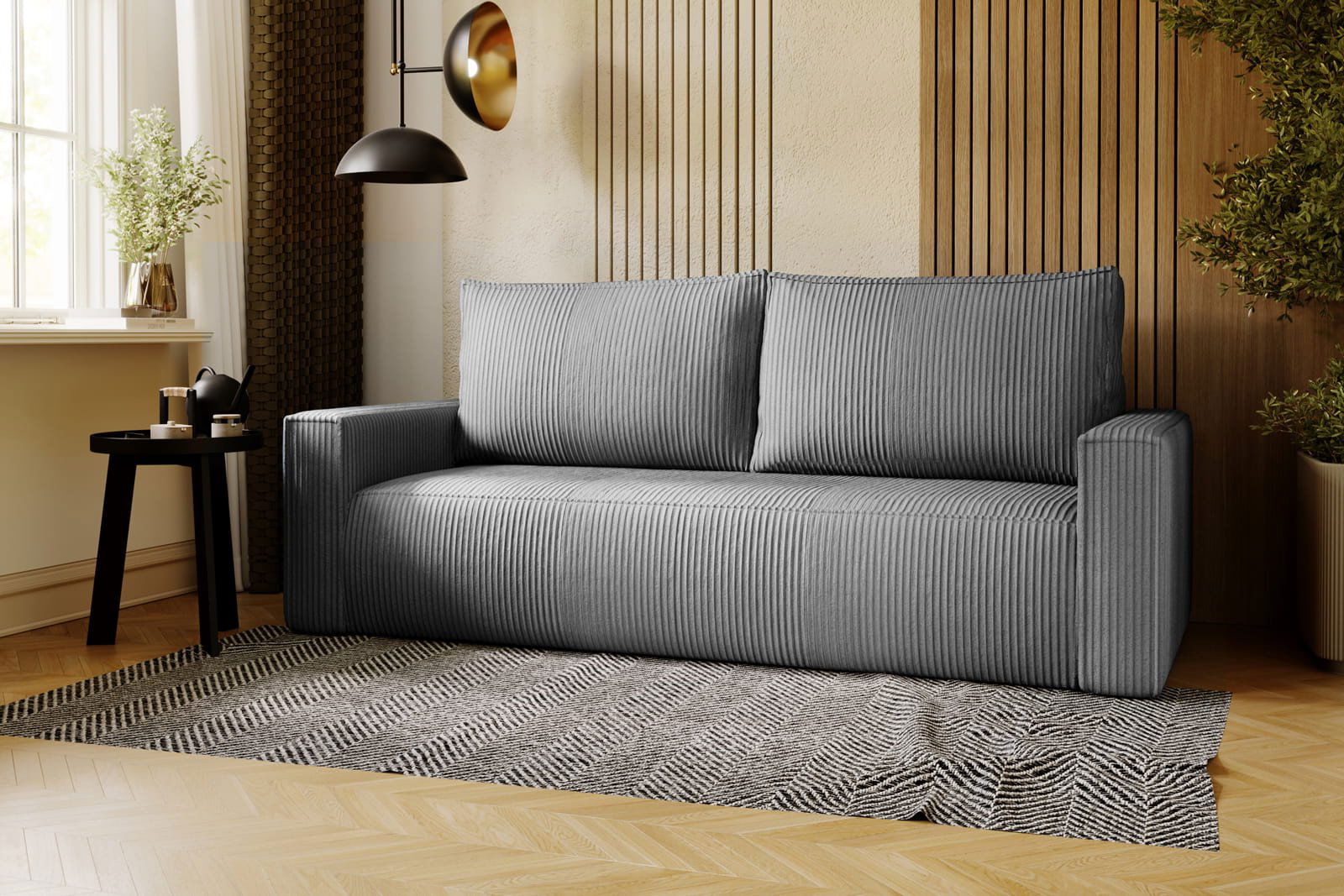 GREY SOFA BED CORTINA 220 CM - - My Sofas