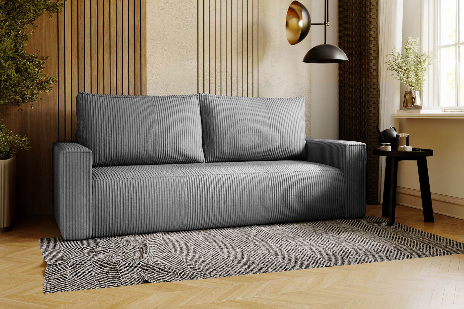 GREY SOFA BED CORTINA 220 CM - - My Sofas