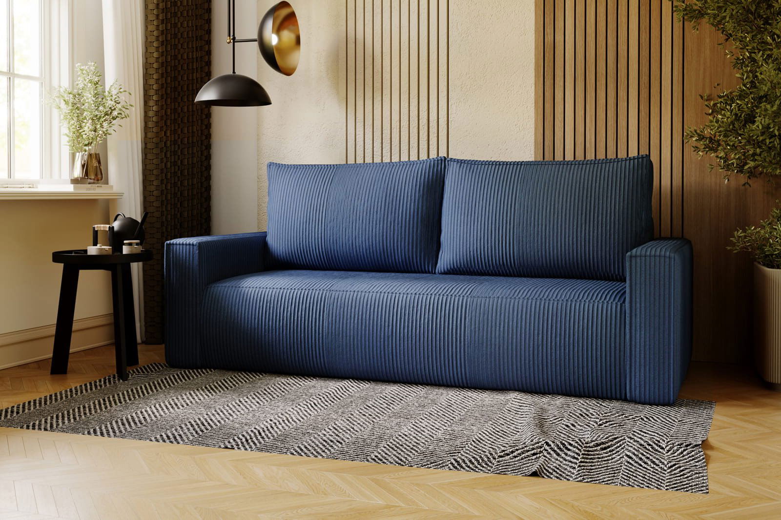 NAVY BLUE SOFA BED CORTINA 220 CM - - My Sofas