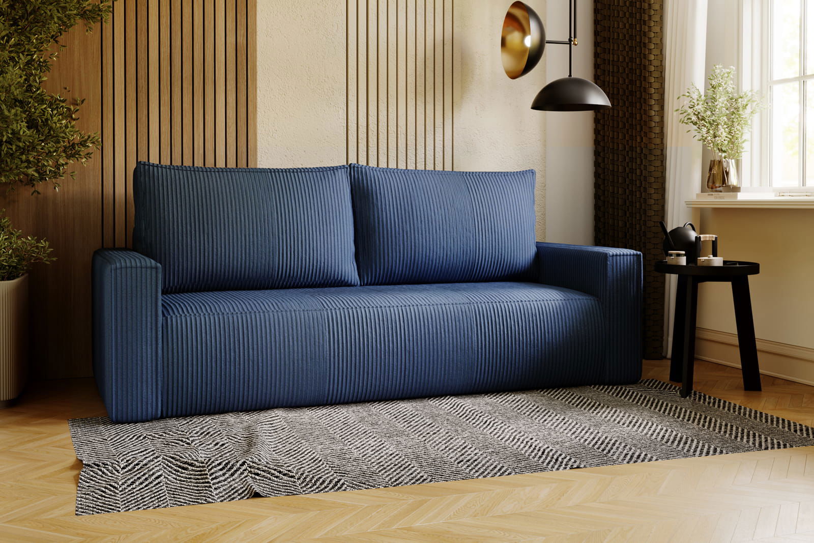 NAVY BLUE SOFA BED CORTINA 220 CM - - My Sofas