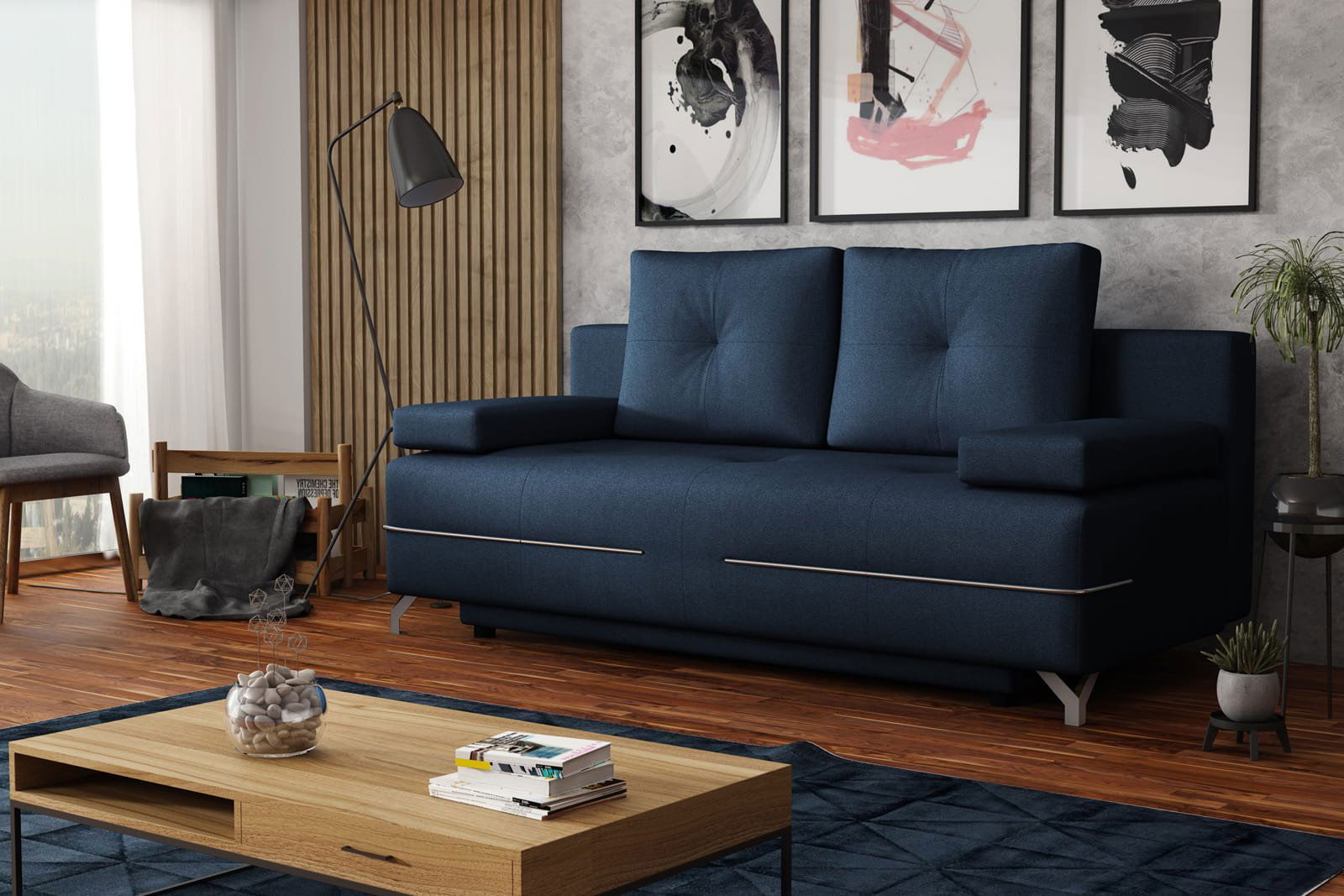NAVY BLUE SOFA BED MANHATTAN 200X96 CM -  - My Sofas