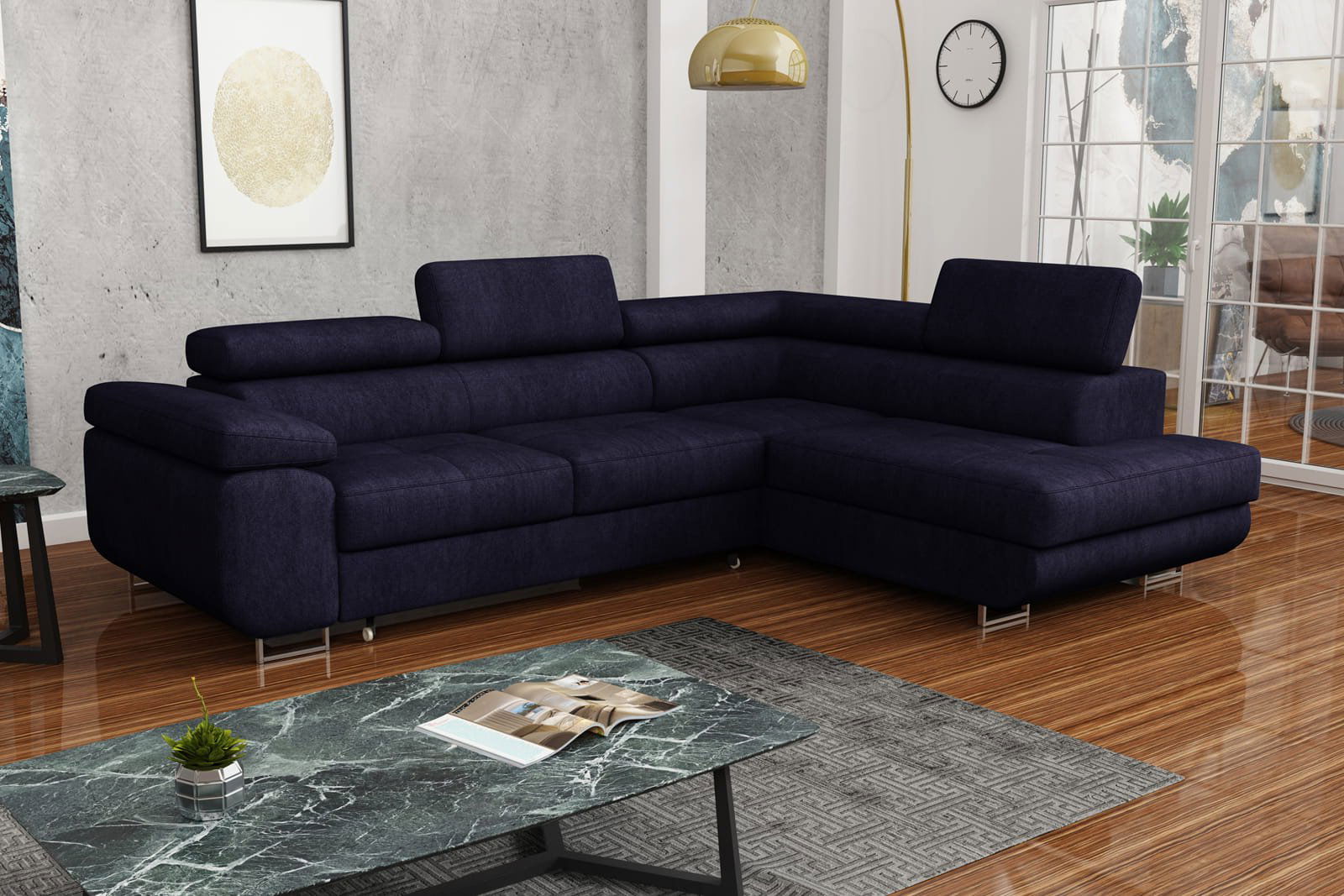 NAVY CORNER SOFA BED MONTANA 270X200 CM - - My Sofas