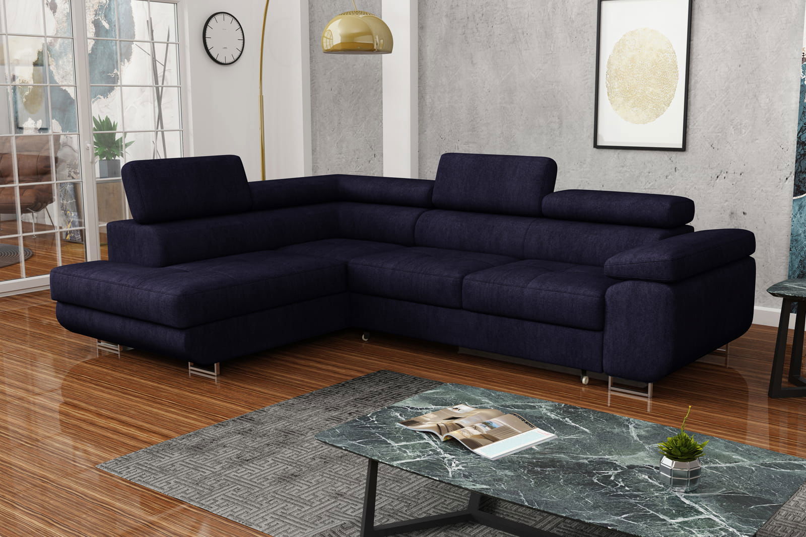 NAVY CORNER SOFA BED MONTANA 270X200 CM - - My Sofas