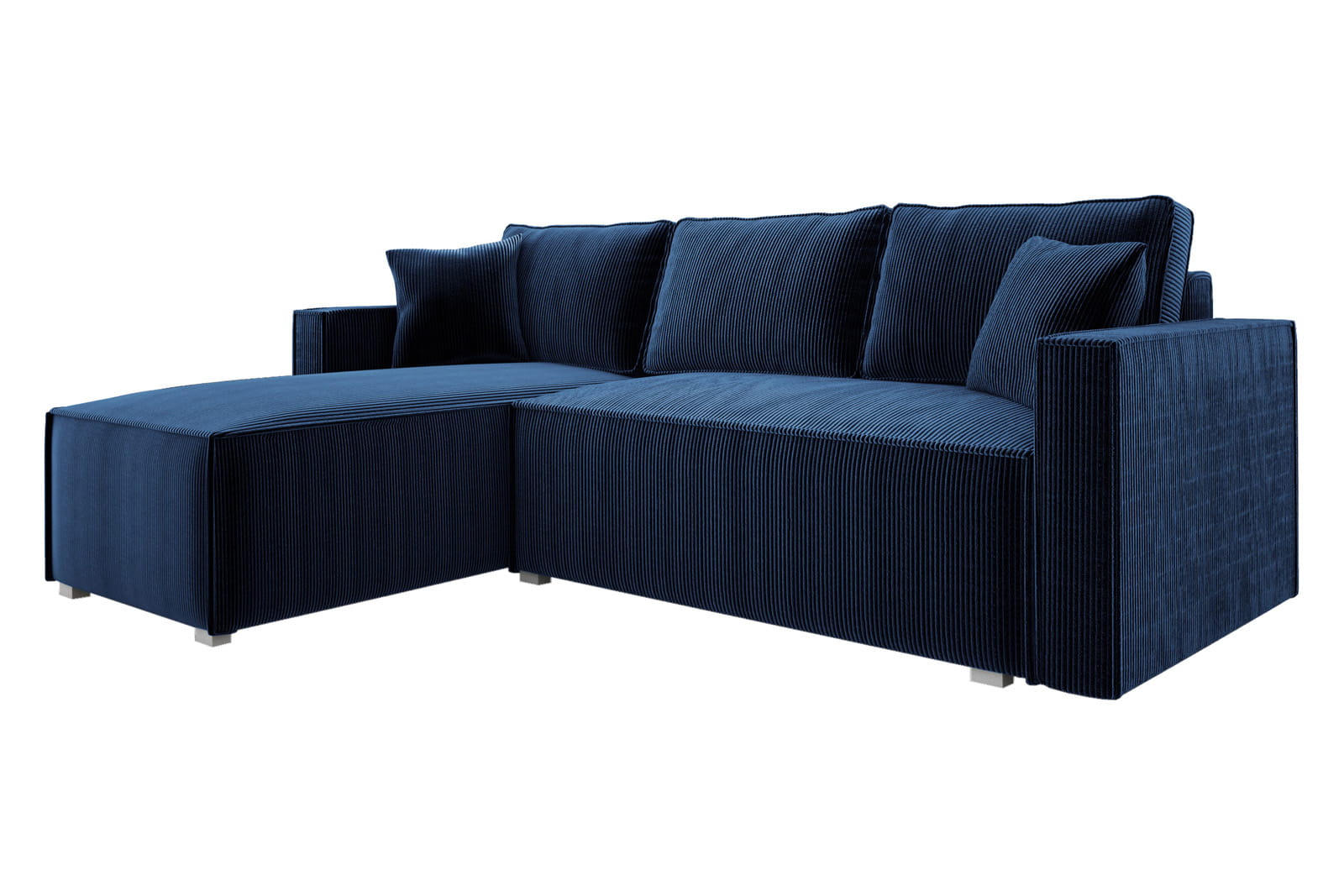 Navy blue corduroy corner sofa