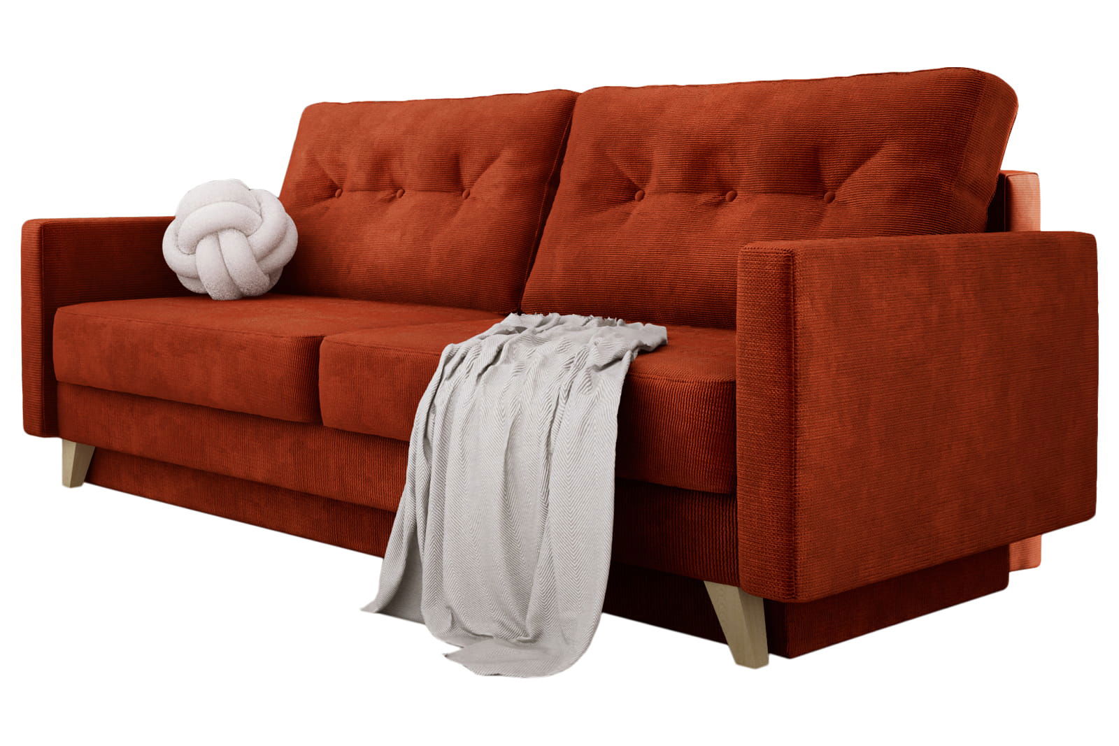 RED SOFA BED BERGEN 215X98 CM - - My Sofas