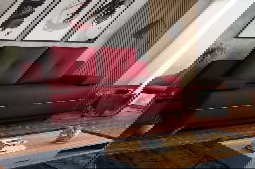 RED SOFA BED MANHATTAN 200X96 CM -  - My Sofas