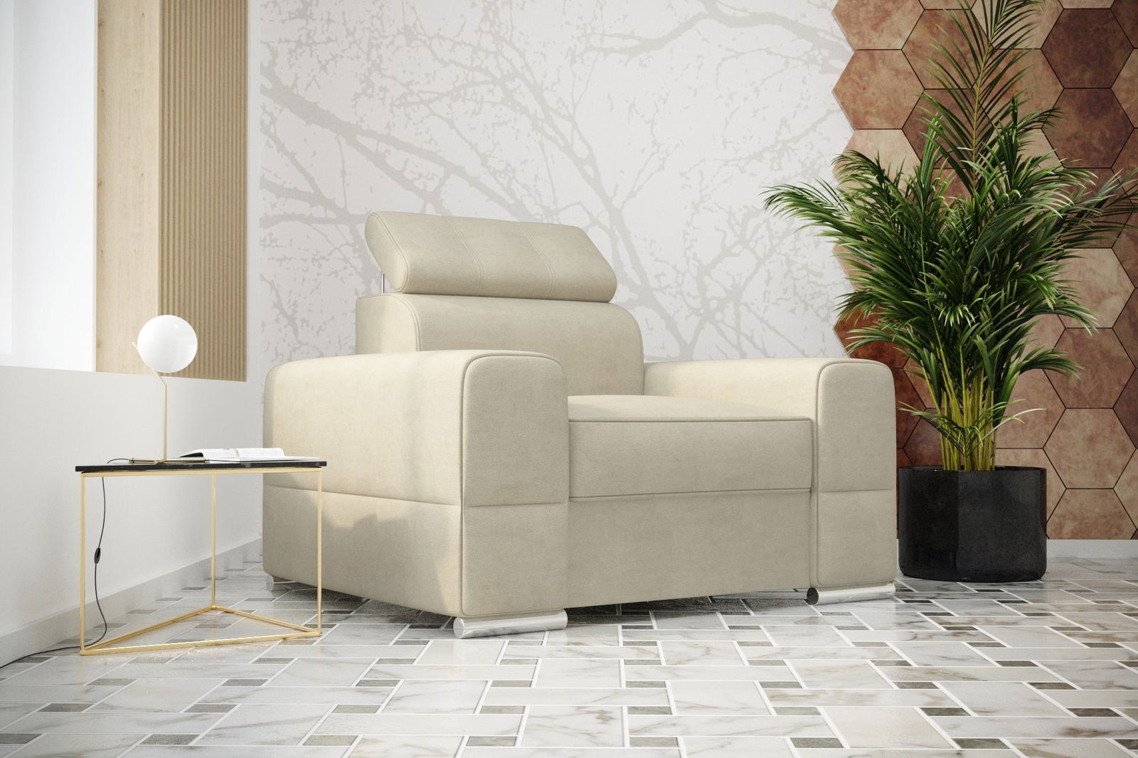 SHADES OF BEIGE ARMCHAIR ROYAL 114 CM - - My Sofas