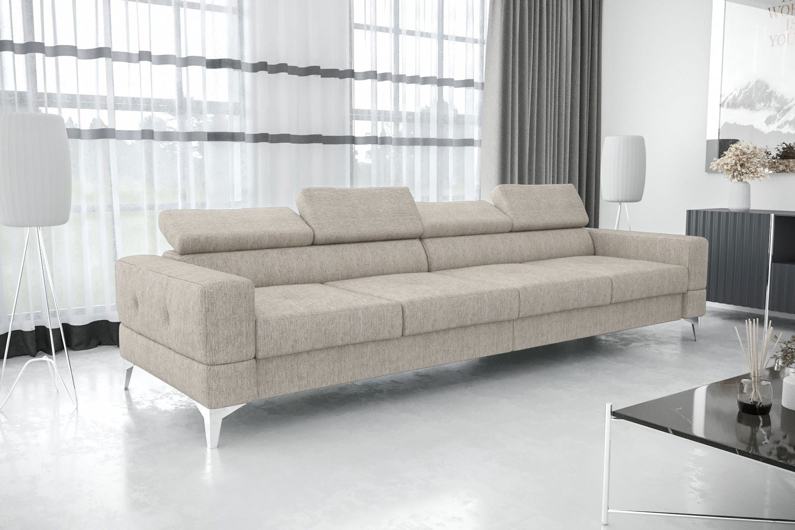 SHADES OF BEIGE FOUR-SEAT SOFA TOSCANIA IV 315 CM - - My Sofas