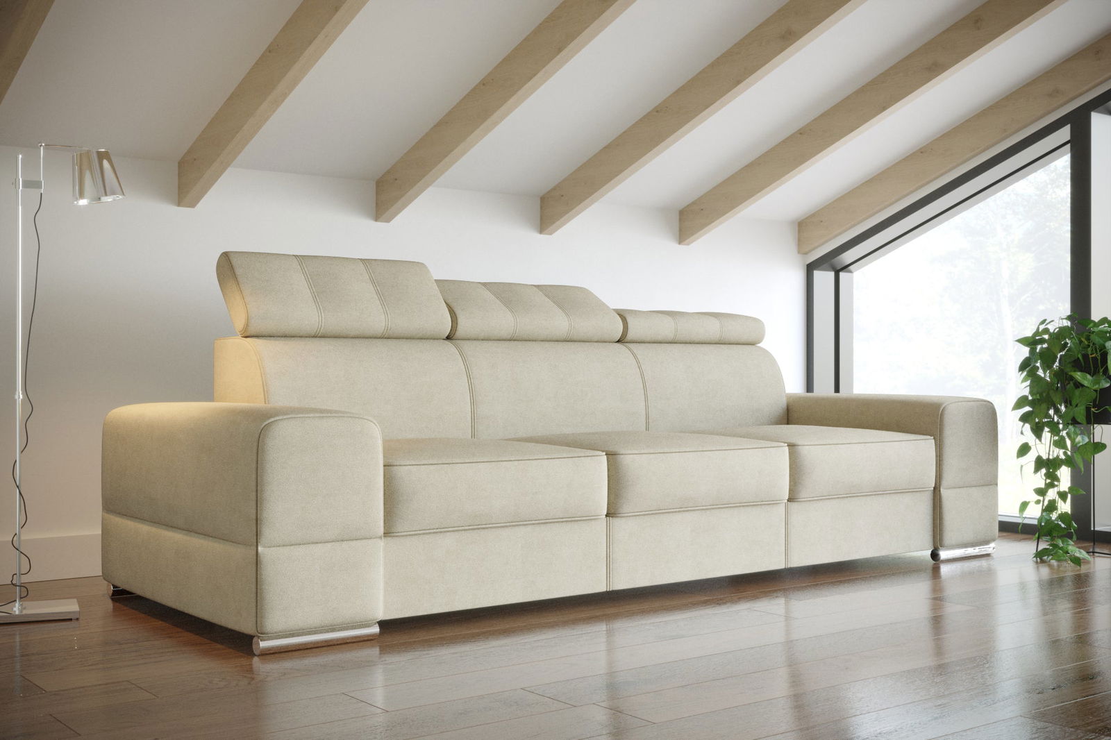 SHADES OF BEIGE THREE-SEATER SOFA ROYAL III 295 CM - - My Sofas