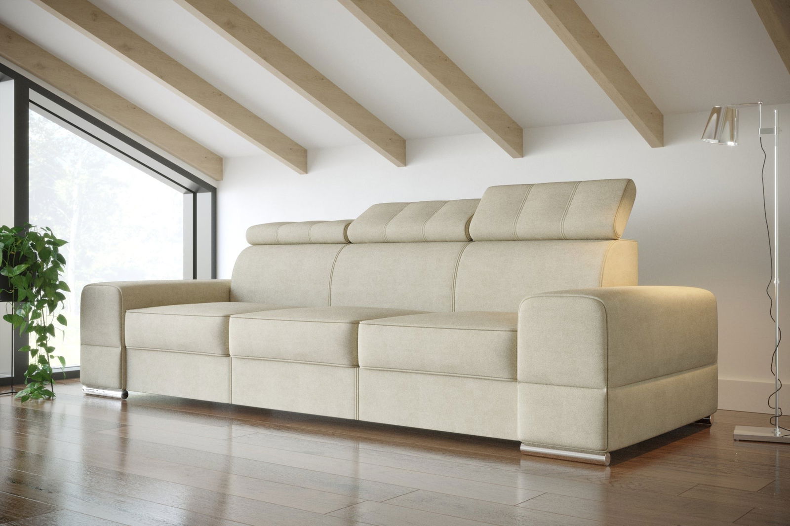 SHADES OF BEIGE THREE-SEATER SOFA ROYAL III 295 CM - - My Sofas