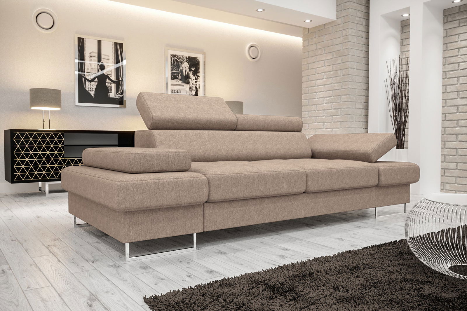 SHADES OF BEIGE TWO-SEATER SOFA GALAXY II 235 CM -  - My Sofas