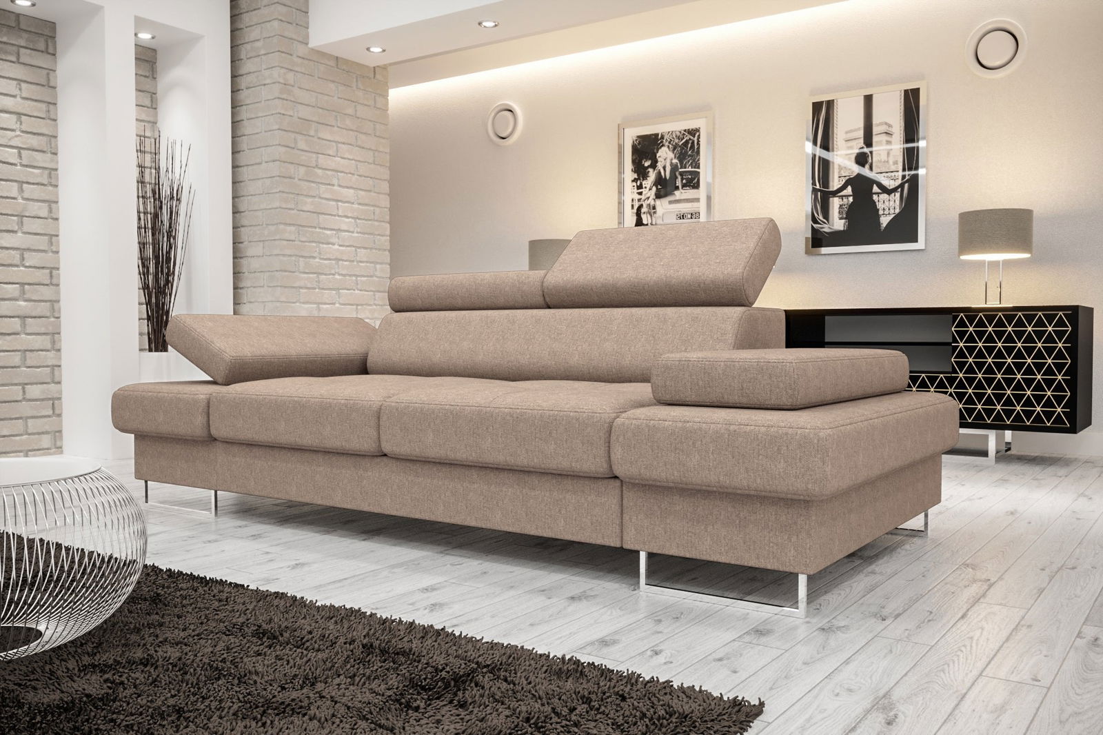 SHADES OF BEIGE TWO-SEATER SOFA GALAXY II 235 CM -  - My Sofas