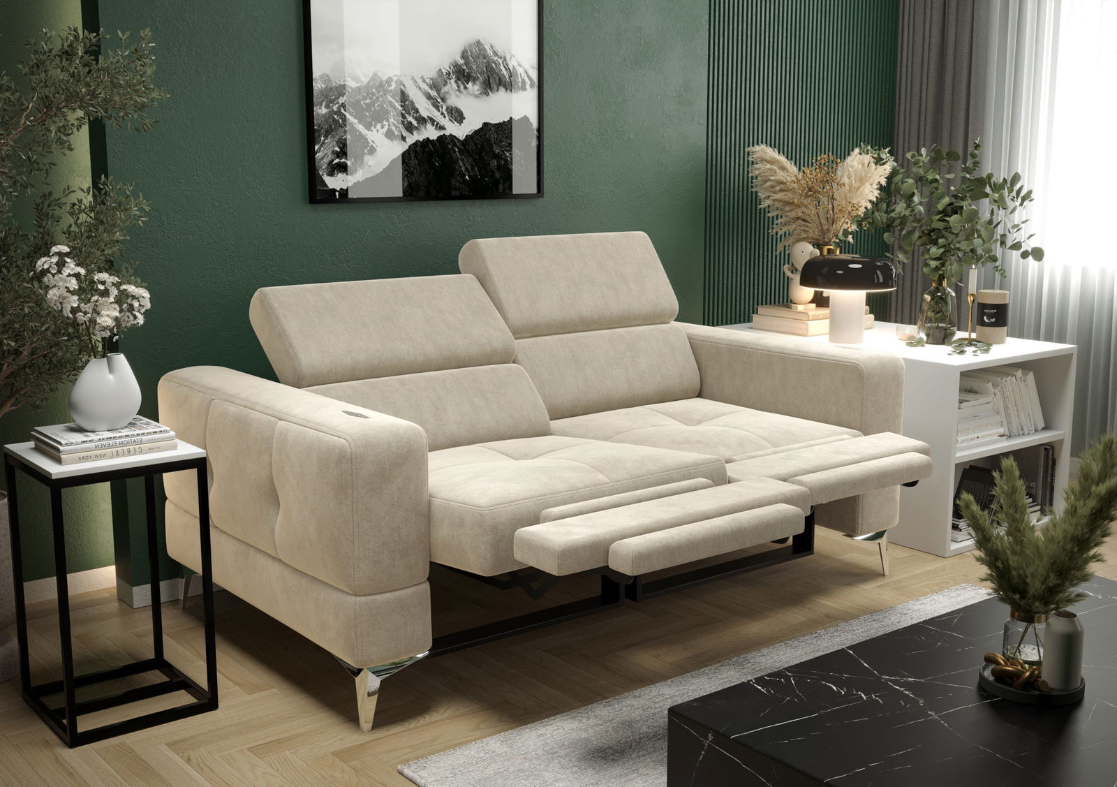 SHADES OF BEIGE TWO-SEATER SOFA TOSCANIA II RELAX 185 CM -  - My Sofas