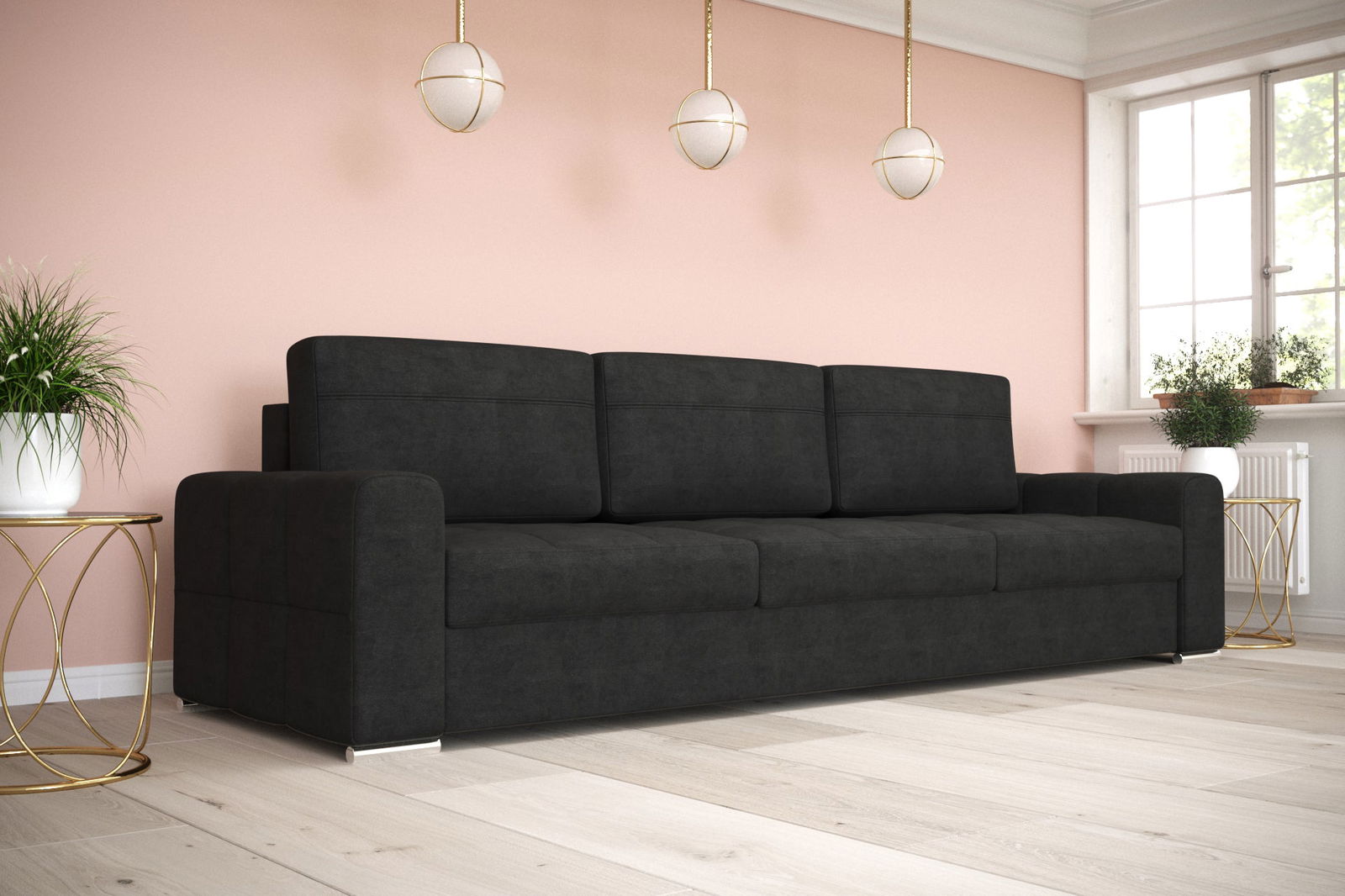SHADES OF BLACK SOFA BED VERONA DL 250 CM - - My Sofas