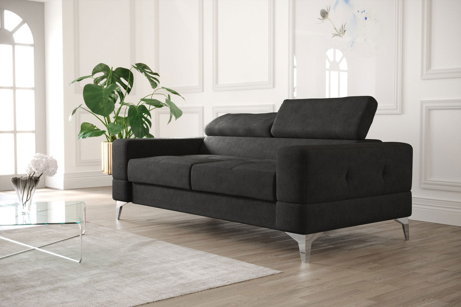 SHADES OF BLACK TWO-SEATER SOFA TOSCANIA II 180 CM -  - My Sofas