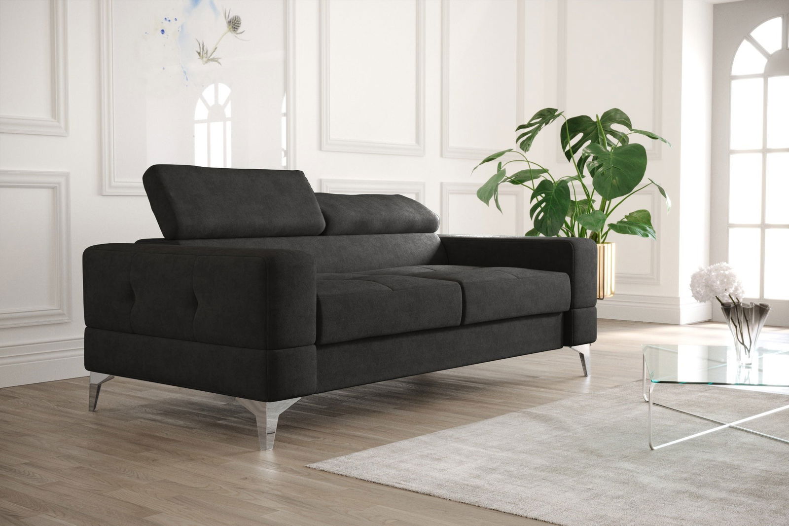 SHADES OF BLACK TWO-SEATER SOFA TOSCANIA II 180 CM -  - My Sofas