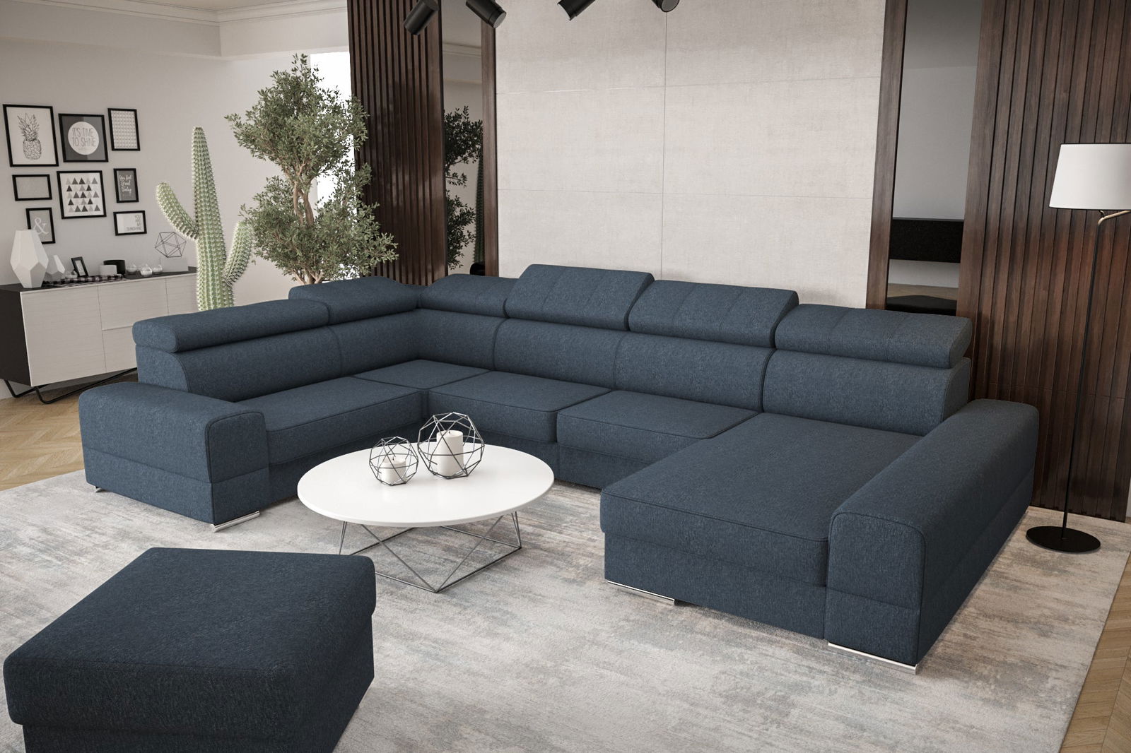 SHADES OF BLUE CORNER SOFA BED ROYAL MAX II 230x375x185 - - My Sofas