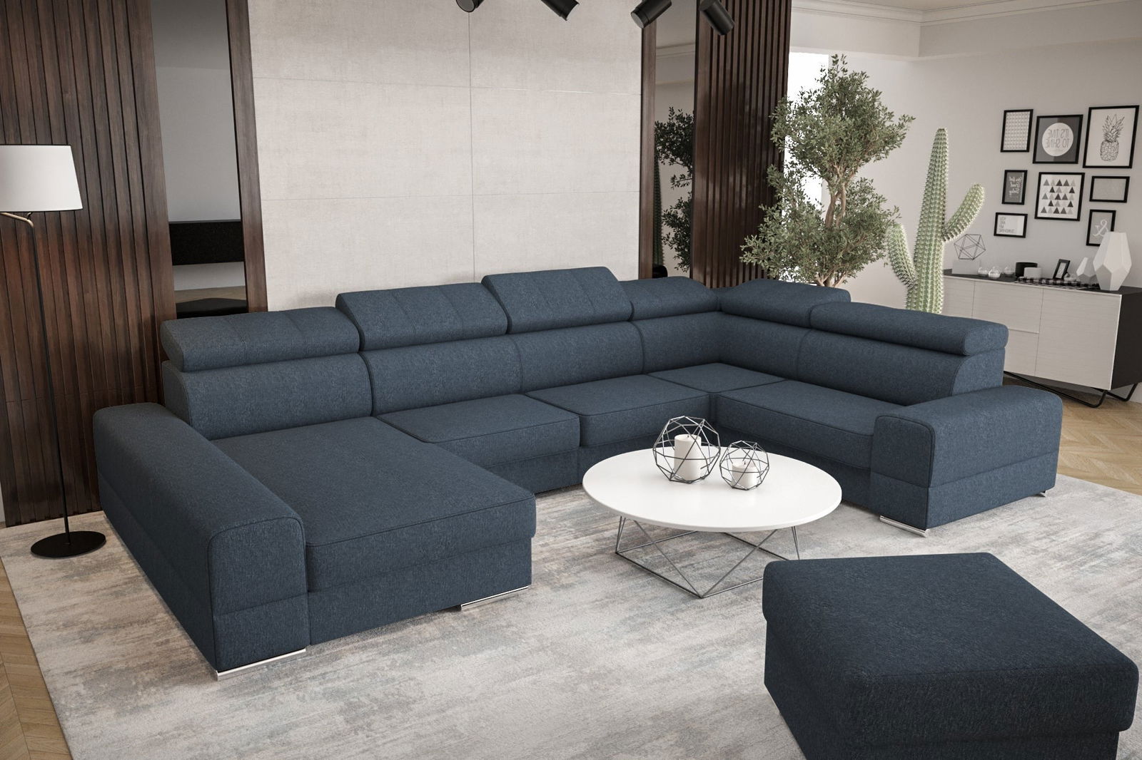 SHADES OF BLUE CORNER SOFA BED ROYAL MAX II 230x375x185 - - My Sofas