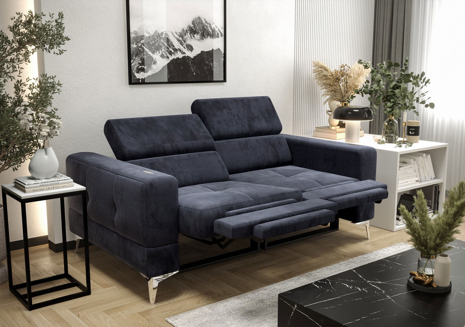 SHADES OF BLUE TWO-SEATER SOFA TOSCANIA II RELAX 185 CM -  - My Sofas