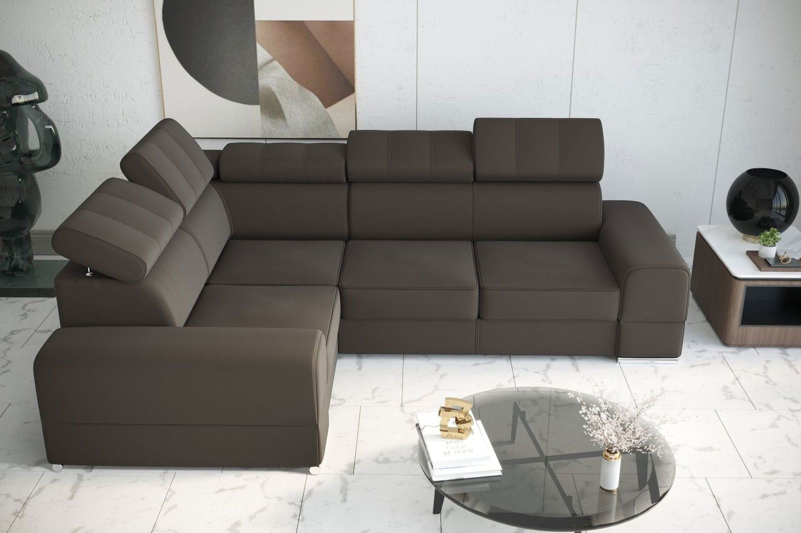 SHADES OF BROWN CORNER SOFA BED ROYAL II 280×210 - - My Sofas