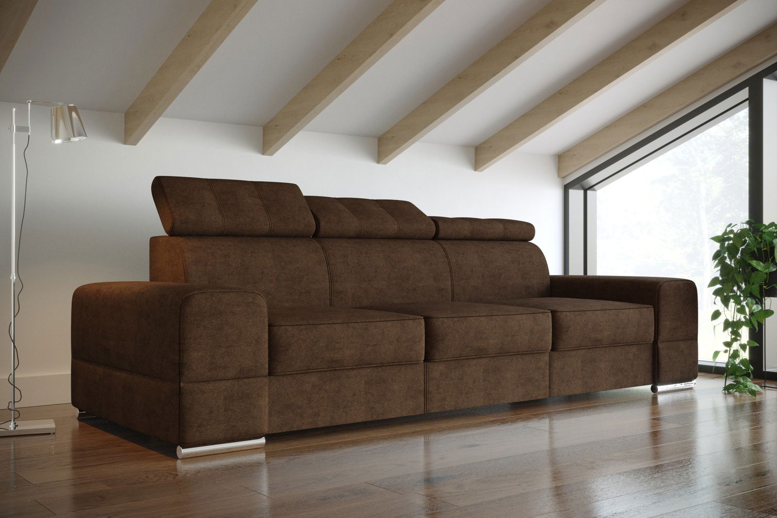 SHADES OF BROWN THREE-SEATER SOFA ROYAL III 295 CM - - My Sofas