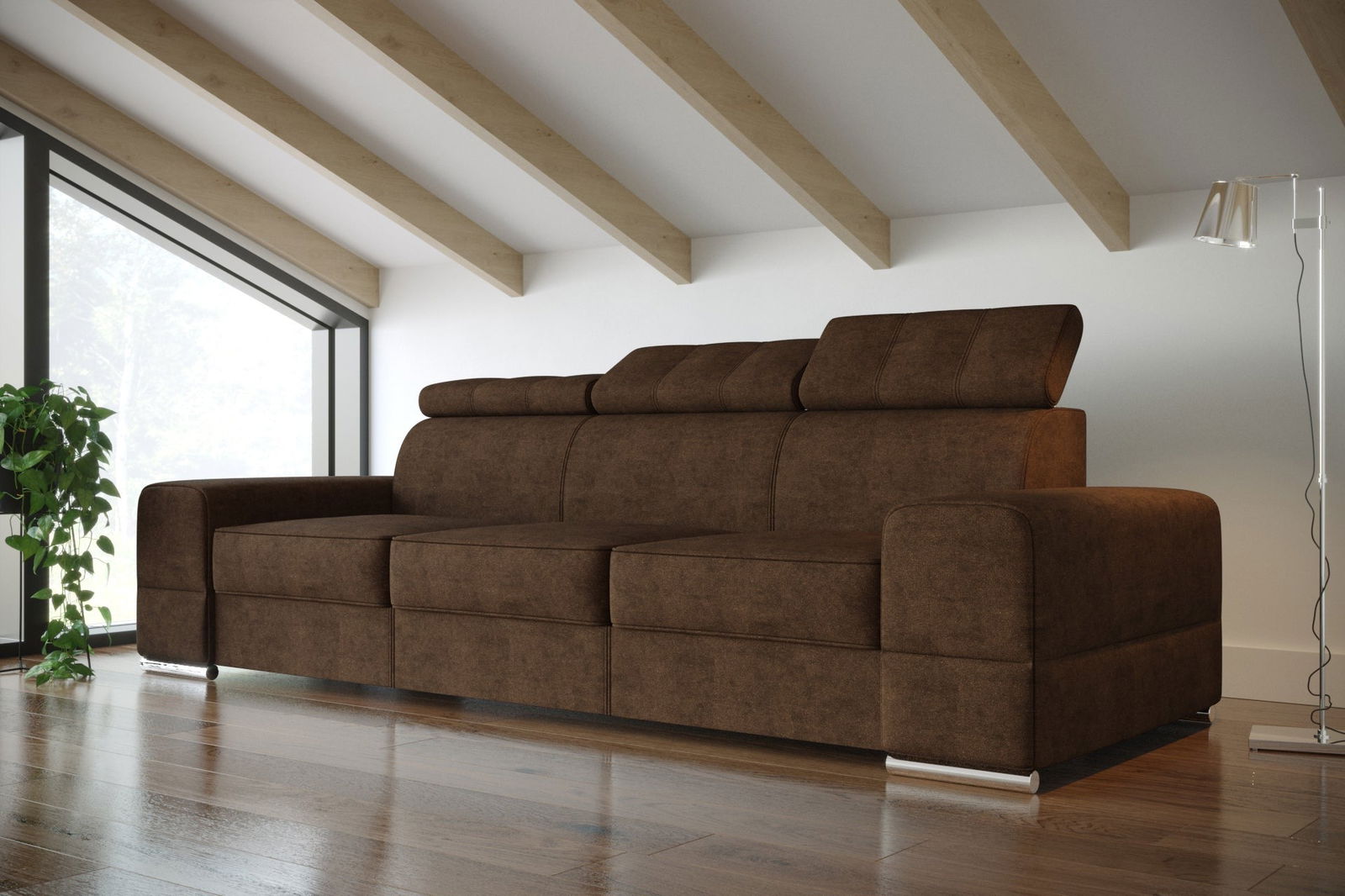 SHADES OF BROWN THREE-SEATER SOFA ROYAL III 295 CM - - My Sofas