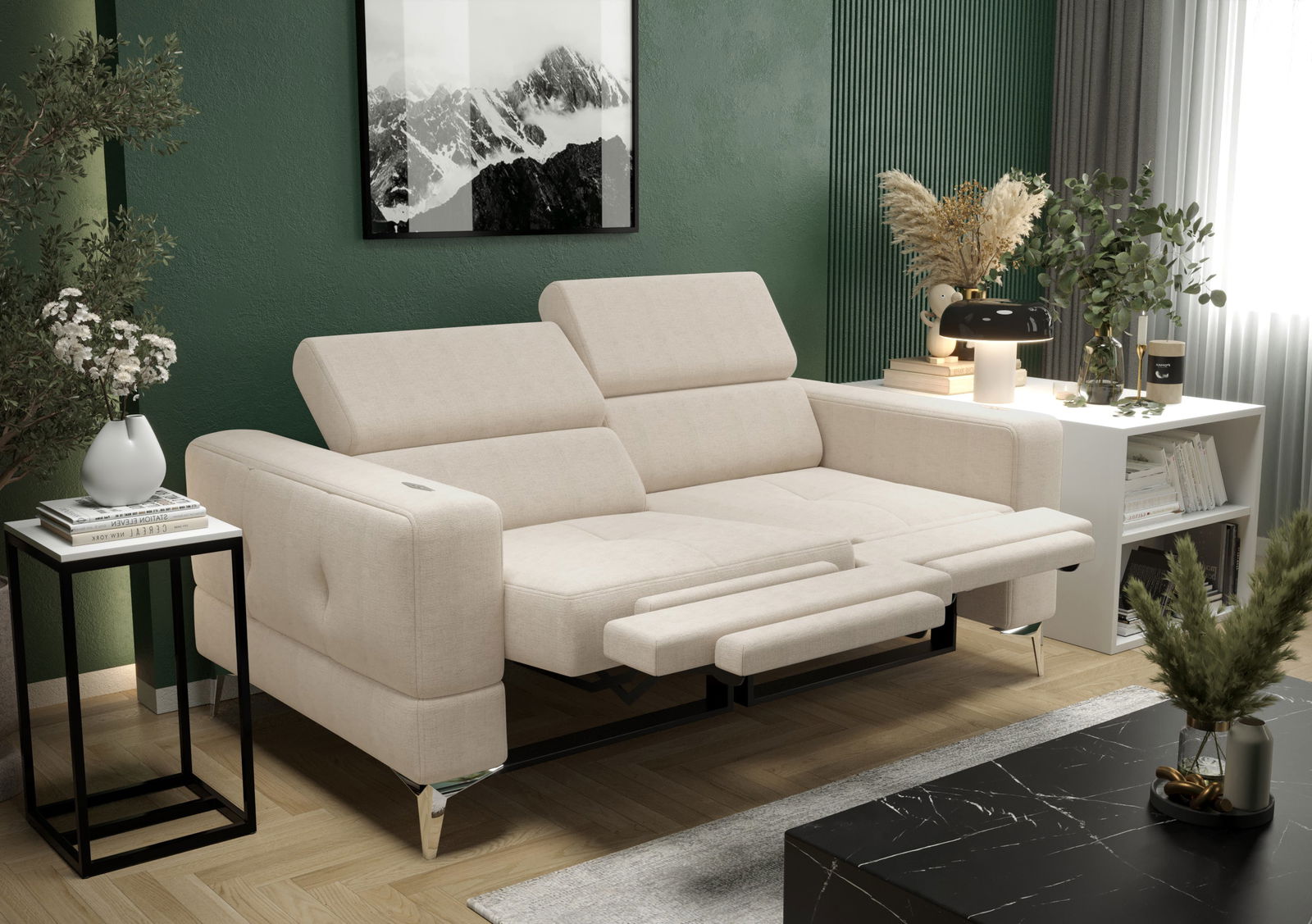 SHADES OF CREAMY TWO-SEATER SOFA TOSCANIA II RELAX 185 CM -  - My Sofas