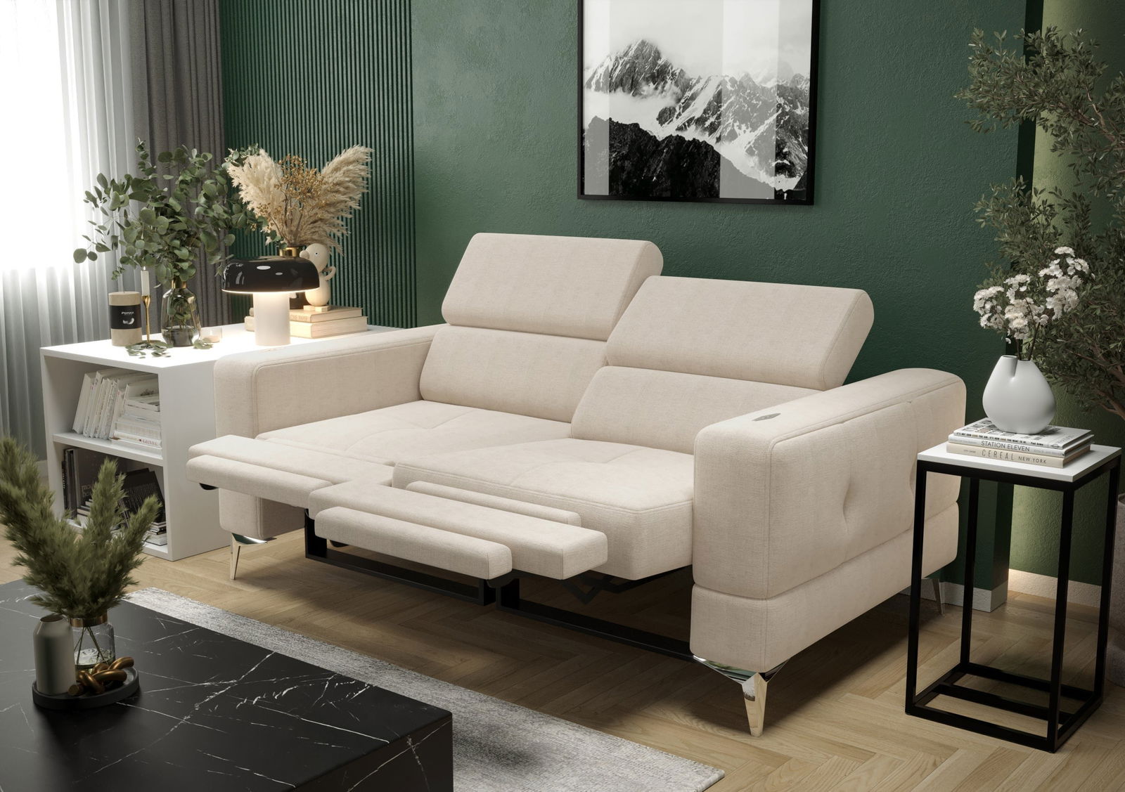 SHADES OF CREAMY TWO-SEATER SOFA TOSCANIA II RELAX 185 CM -  - My Sofas