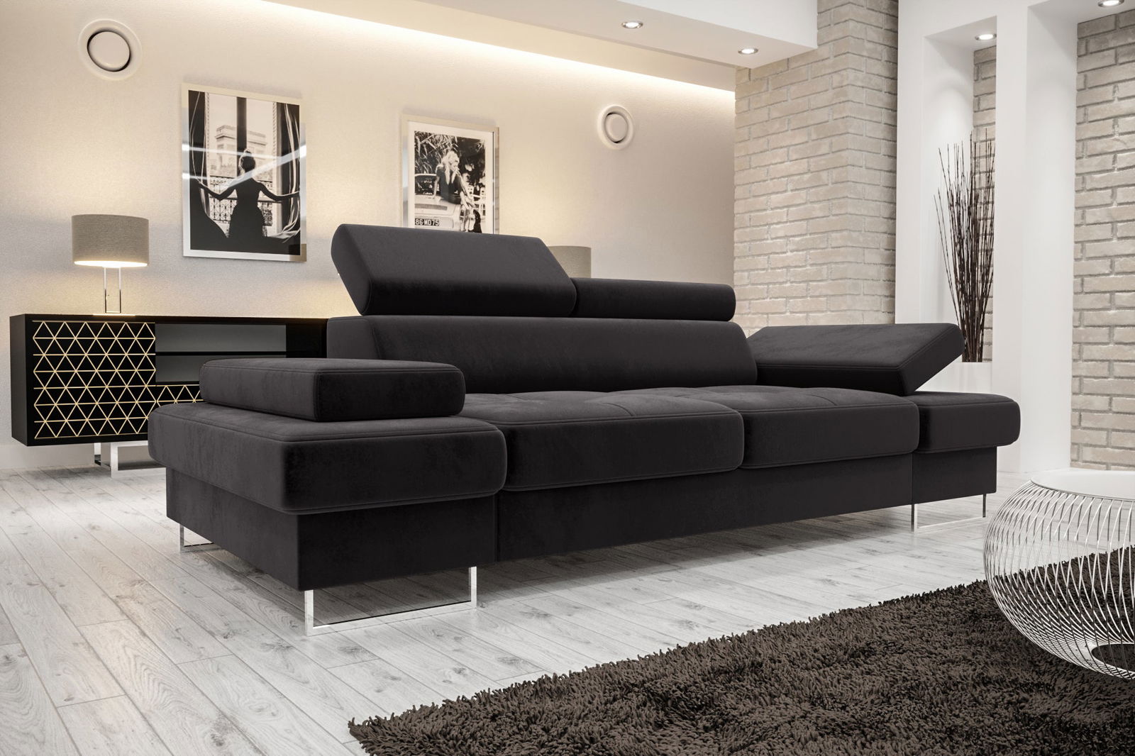 SHADES OF GRAPHITE TWO-SEATER SOFA GALAXY II 235 CM -  - My Sofas