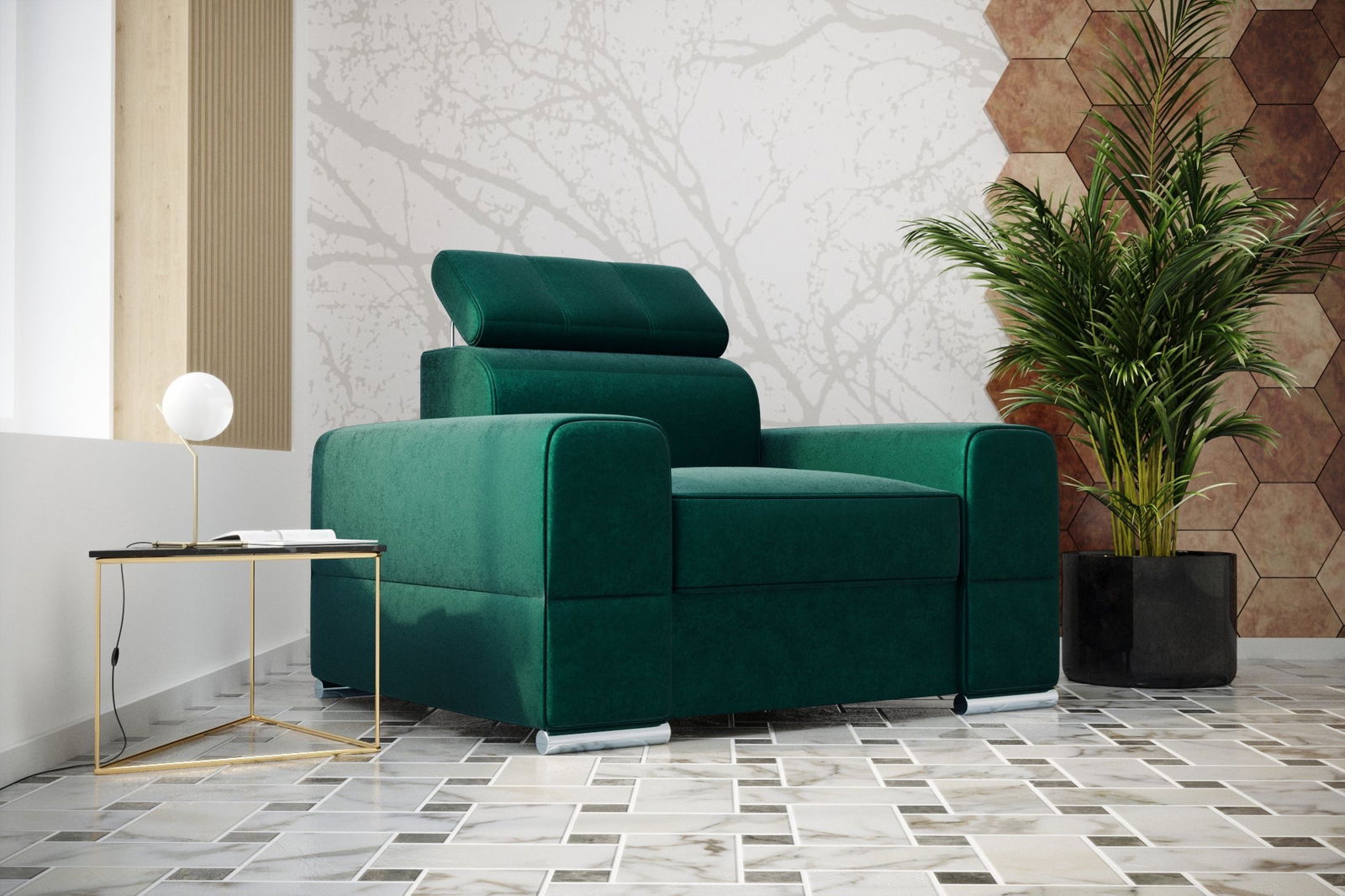 SHADES OF GREEN ARMCHAIR ROYAL 114 CM - - My Sofas