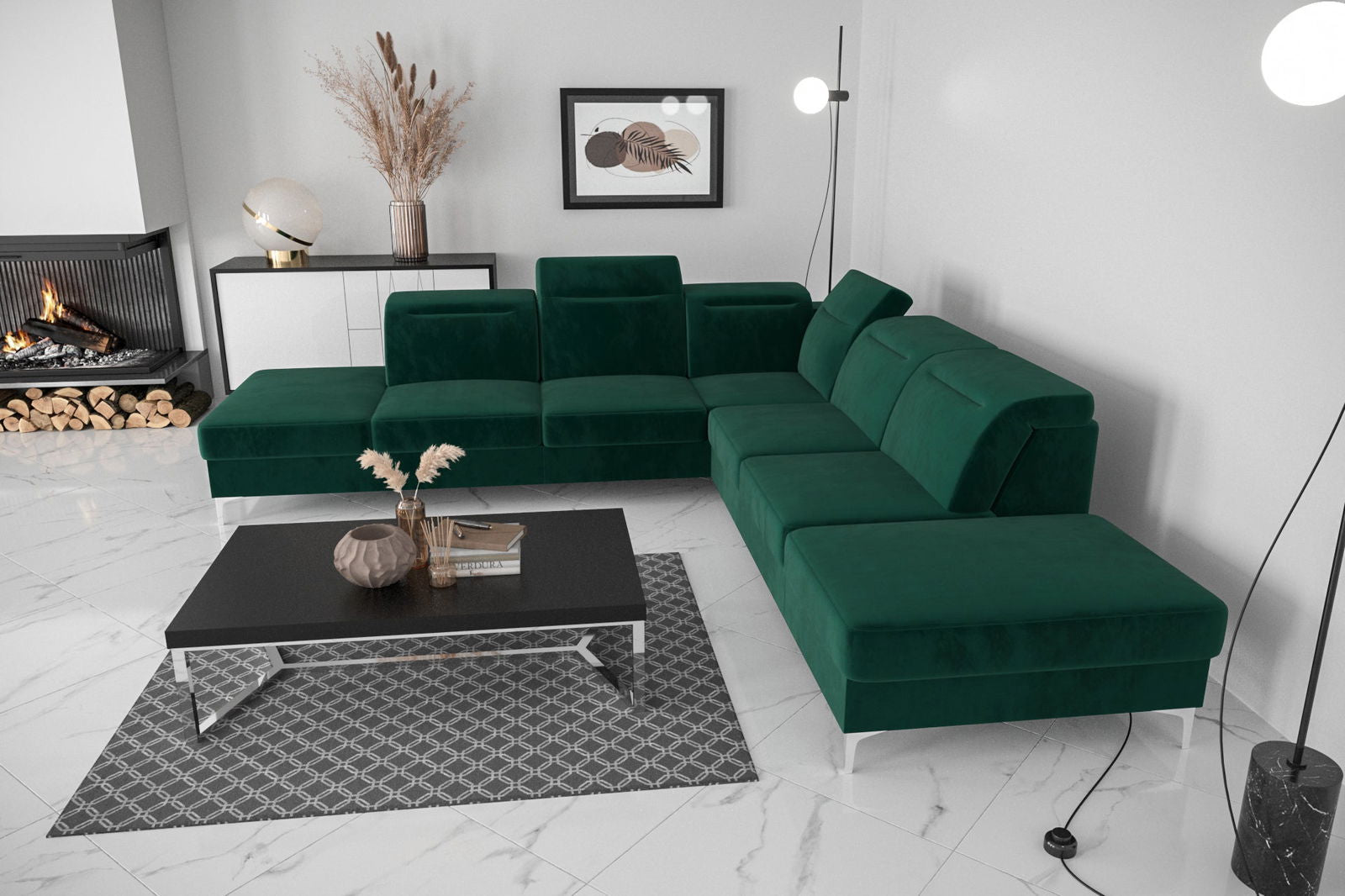 SHADES OF GREEN CORNER SOFA BED OSLO MAX 295×295 - - My Sofas