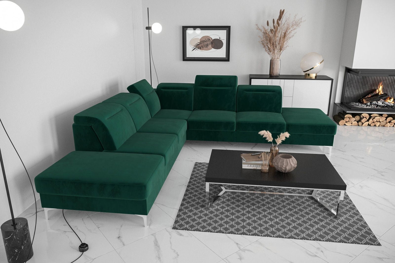 SHADES OF GREEN CORNER SOFA BED OSLO MAX 295×295 - - My Sofas