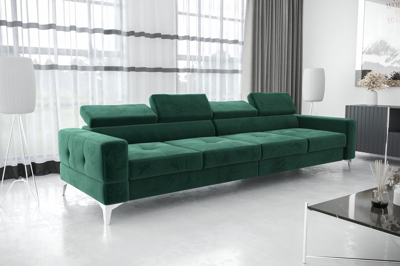 SHADES OF GREEN FOUR-SEAT SOFA TOSCANIA IV 315 CM - - My Sofas