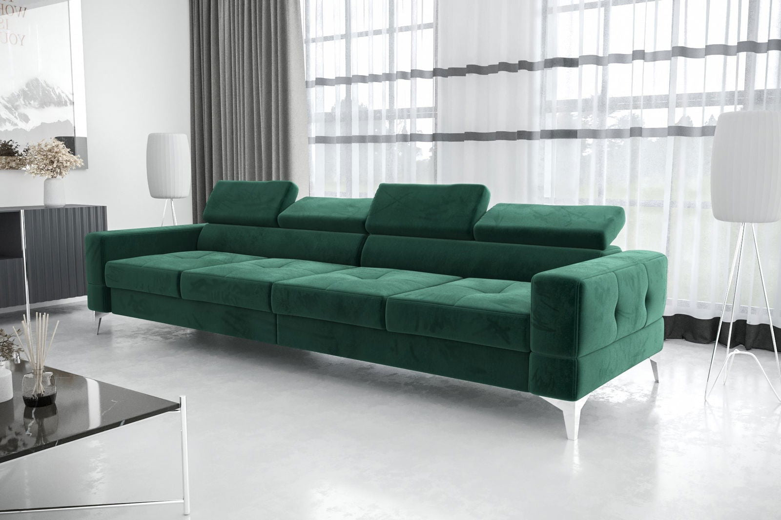 SHADES OF GREEN FOUR-SEAT SOFA TOSCANIA IV 315 CM - - My Sofas