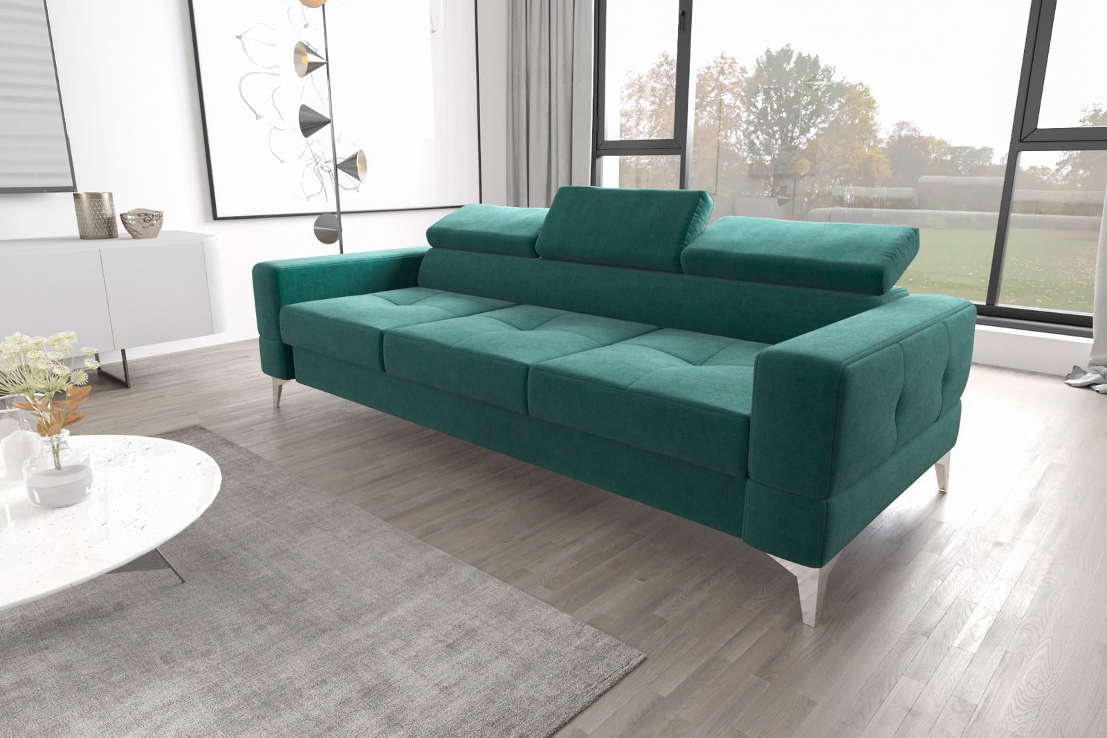 SHADES OF GREEN THREE-SEATER SOFA TOSCANIA III 250 CM - - My Sofas