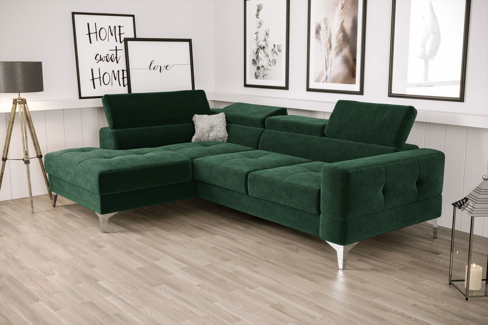 SHADES OF GREEN TOSCANIA MINI CORNER SOFA BED 170×250 CM - - My Sofas