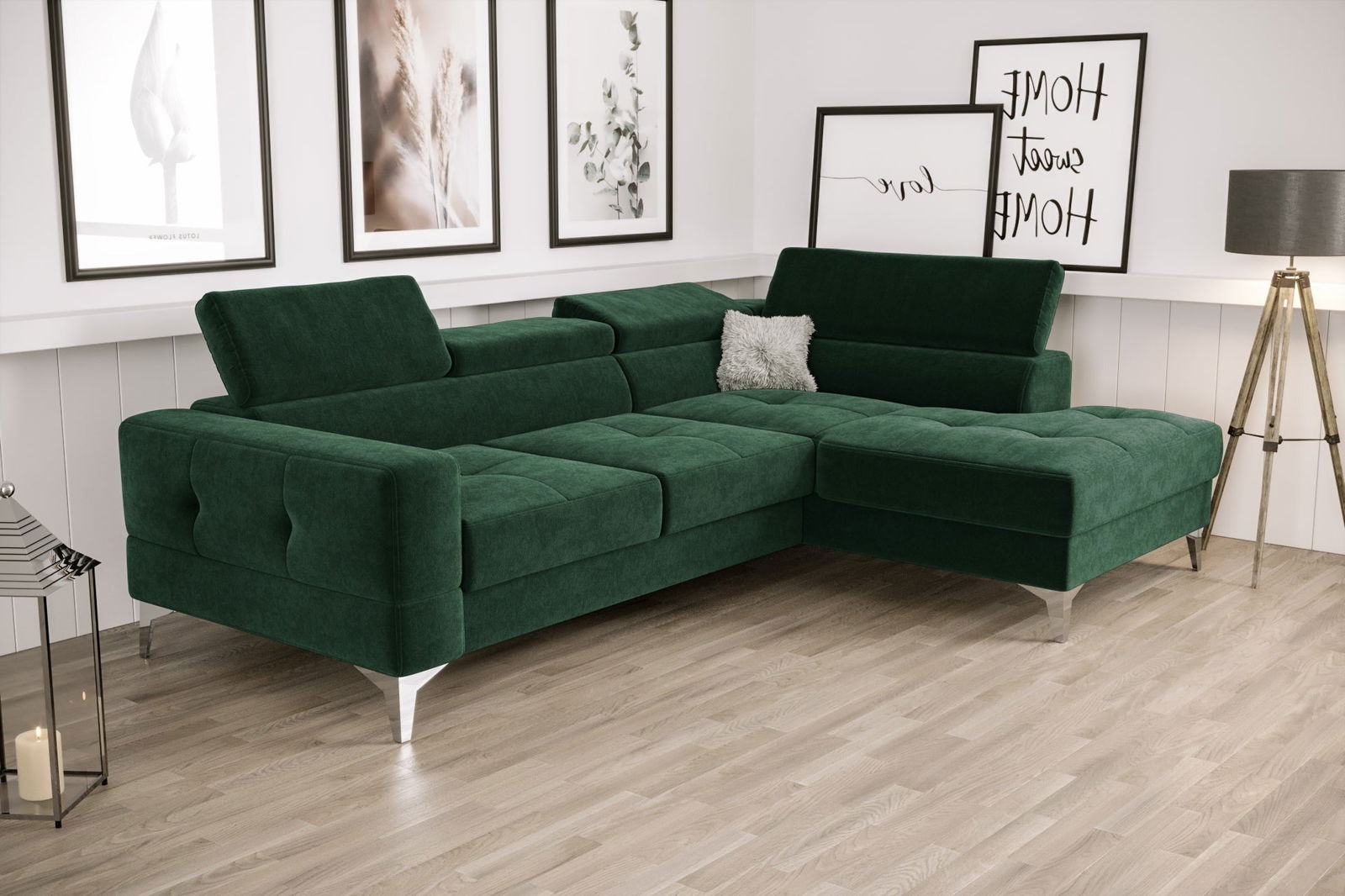 SHADES OF GREEN TOSCANIA MINI CORNER SOFA BED 170×250 CM - - My Sofas