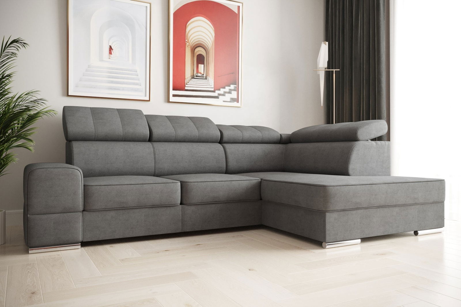 SHADES OF GREY CORNER SOFA BED ROYAL I 260×185 - - My Sofas