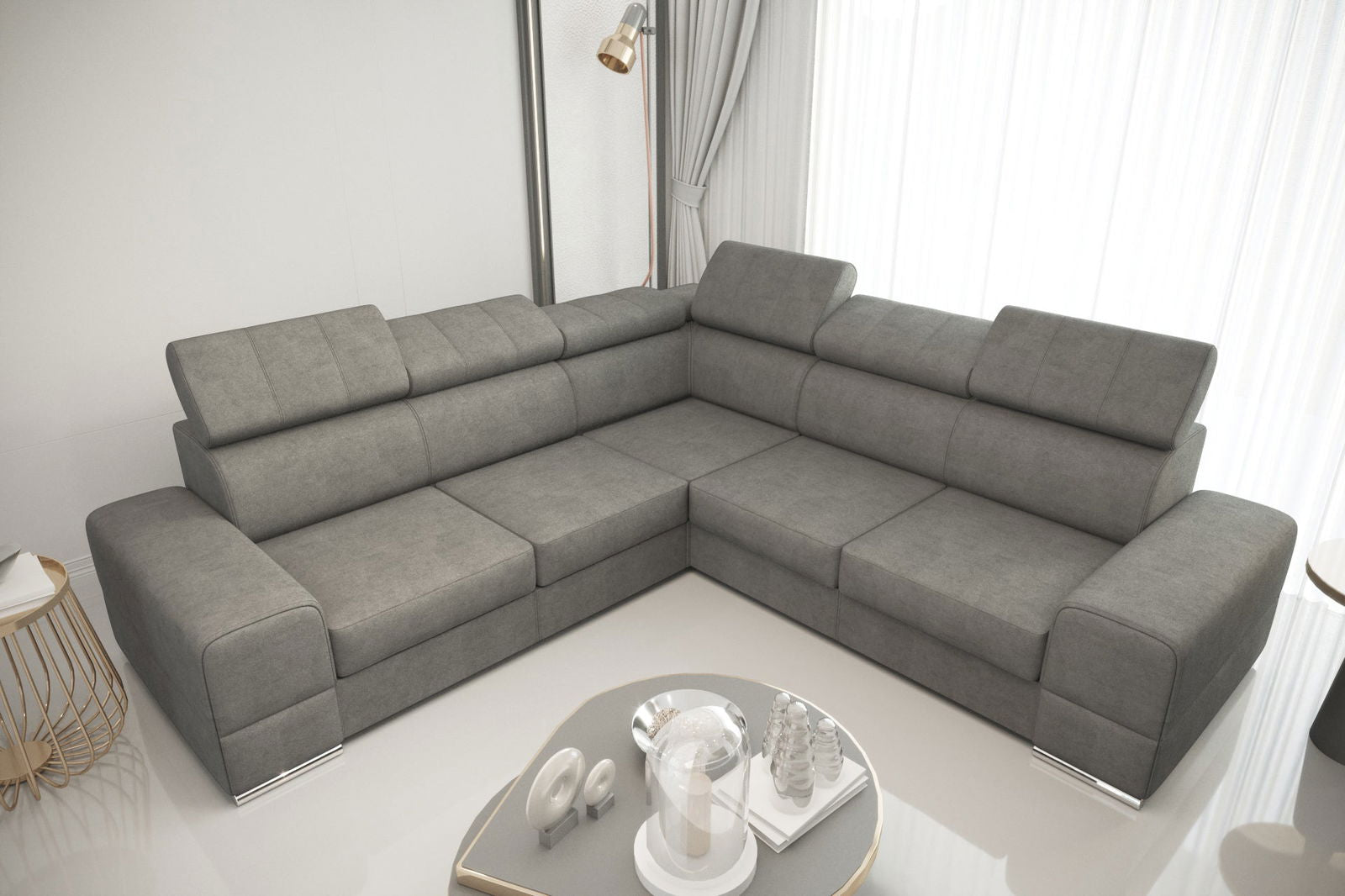 SHADES OF GREY CORNER SOFA BED ROYAL MAX 286X286 - - My Sofas